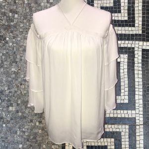 1. State Women’s Cold Shoulder Halter Blouse XS